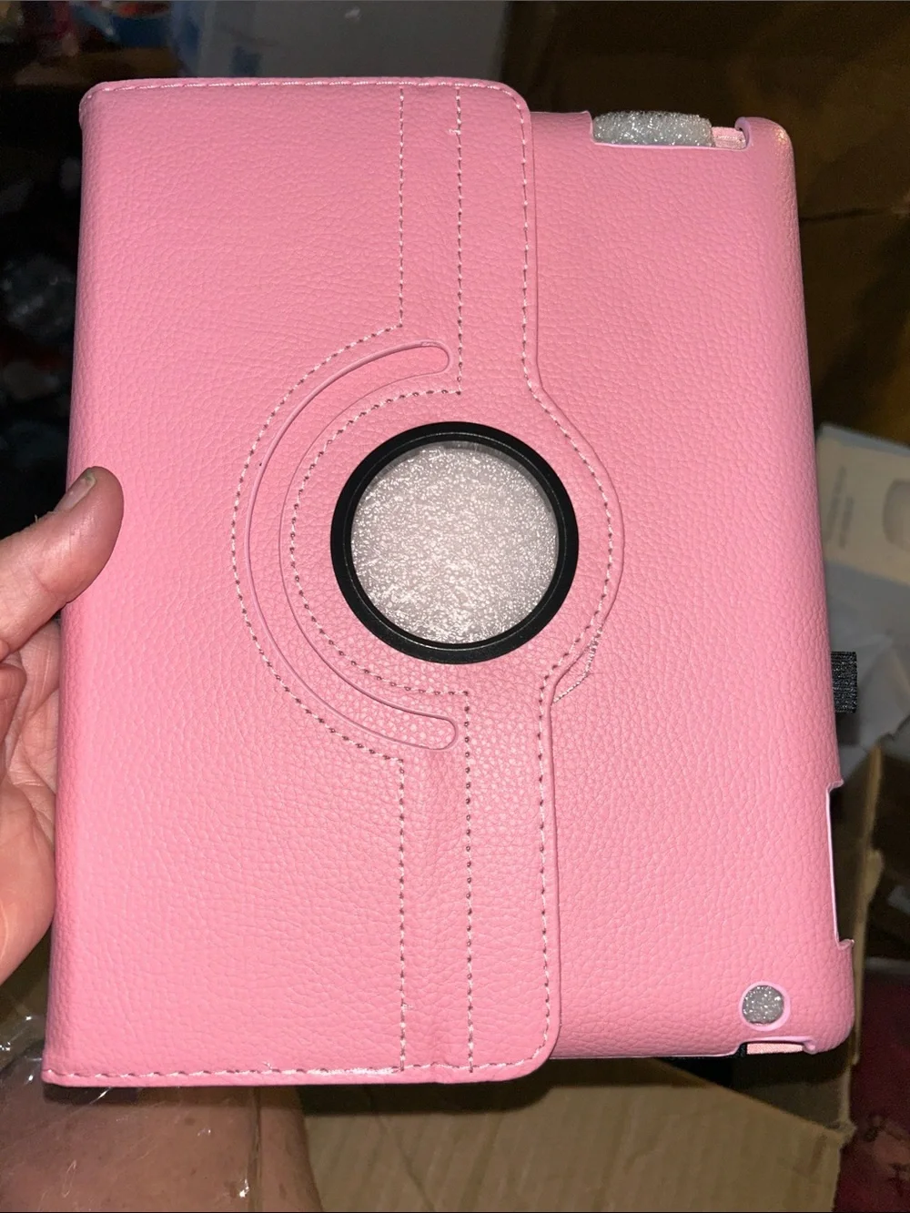 Universal Pink Rotating Tablet Case - Protective Stand Cover